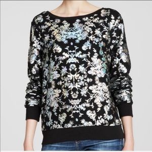 RARE WILDFOX Holographic Metallic Foil SWEATER